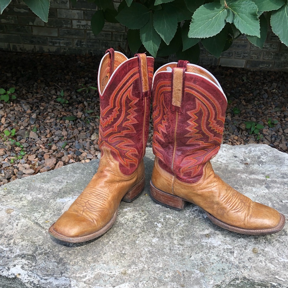 Lucchese 2000 smooth ostrich cowboy boots